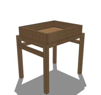 现代实木方几边几su模型