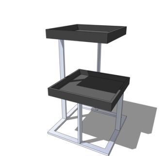 现代实木方几边几su模型