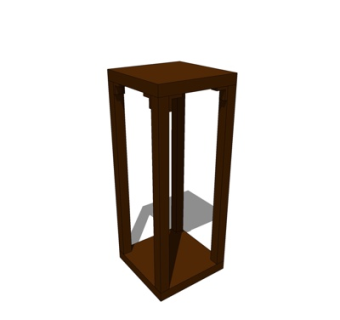 新中式实木边几su模型