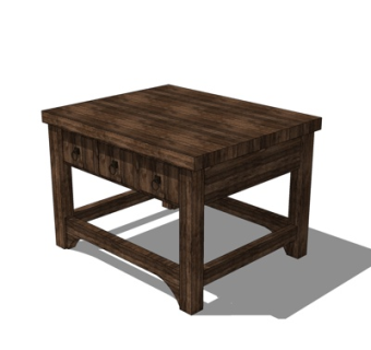 现代实木边几su模型