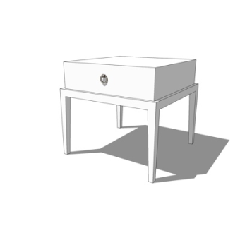 现代实木边几su模型