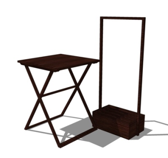 现代实木边几su模型