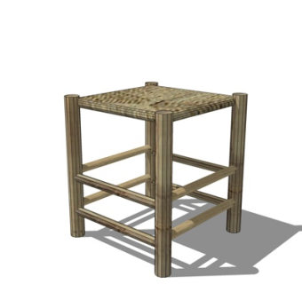 现代实木边几su模型