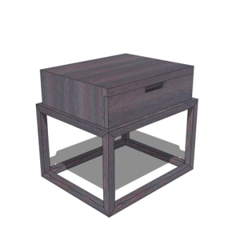 现代实木边几su模型