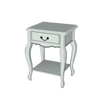 欧式实木边几su模型