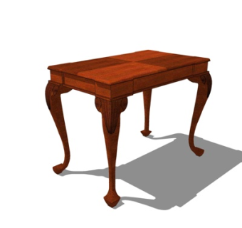 欧式实木边几su模型
