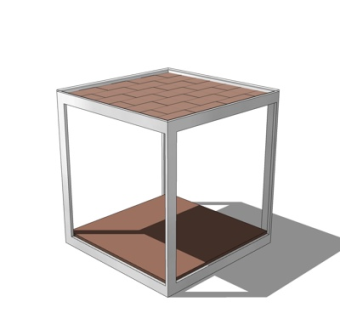 现代实木边几su模型