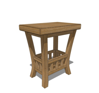 现代实木边几su模型