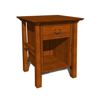 现代实木边几su模型