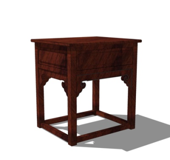 现代实木边几su模型