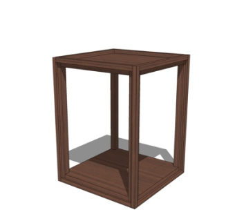 现代实木边几su模型