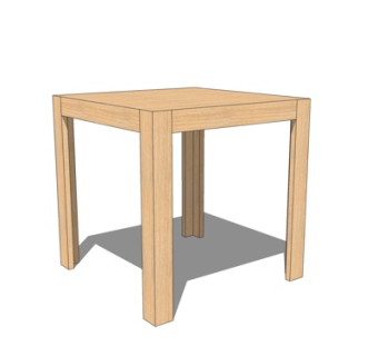 现代实木边几su模型