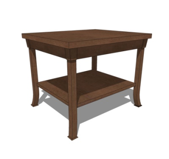 现代实木边几su模型