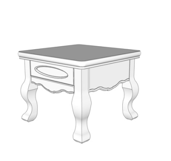 欧式实木边几su模型