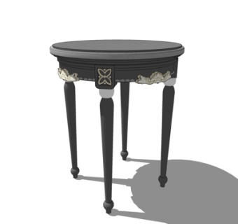 美式实木边几su模型