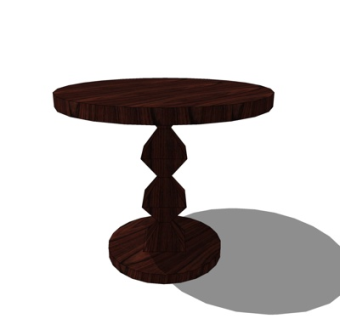 现代实木圆形茶几su模型
