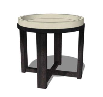 现代实木圆几su模型