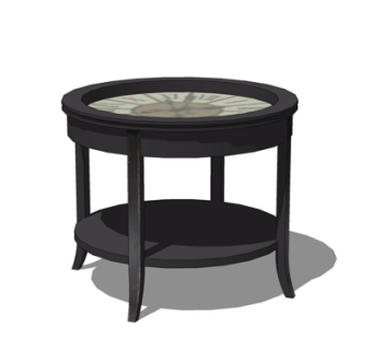 现代实木圆几su模型