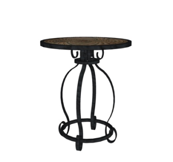 工业风铁艺圆几su模型