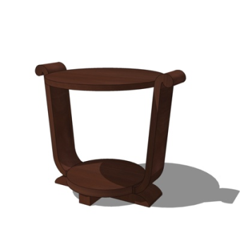 现代实木圆几su模型