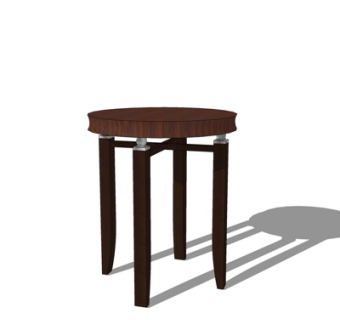 现代实木圆几su模型