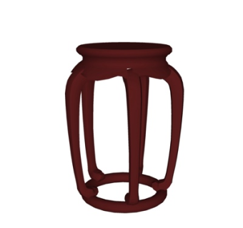 现代实木圆几su模型