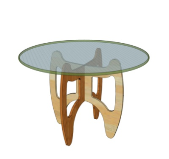 现代圆形茶几su模型