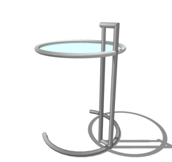 现代玻璃边几su模型