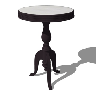 欧式实木圆几su模型