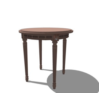 欧式实木圆几su模型