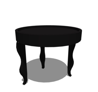 现代实木圆几su模型