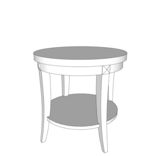 现代实木圆几su模型