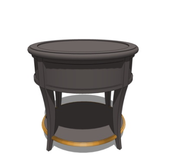 现代实木圆几su模型