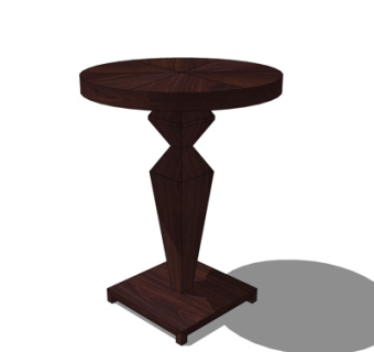 现代实木圆几su模型