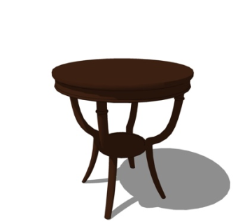 现代实木圆几su模型