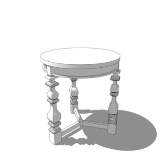 现代实木圆几su模型