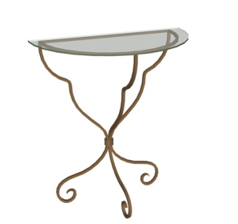 工业风铁艺圆几su模型