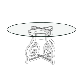 现代圆形茶几su模型