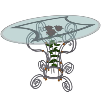 工业风圆形茶几su模型