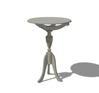 现代实木圆几su模型