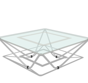 现代玻璃茶几su模型