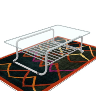 现代玻璃茶几su模型