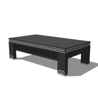 新中式实木茶几su模型