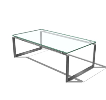 现代玻璃茶几su模型