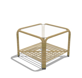 现代玻璃茶几su模型