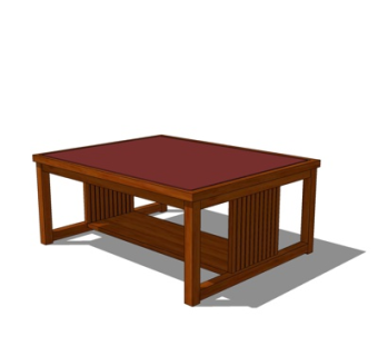 现代实木茶几su模型