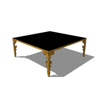 现代实木茶几su模型