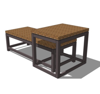 现代实木茶几su模型