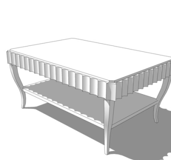 欧式实木茶几su模型