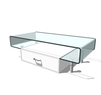 现代玻璃茶几su模型